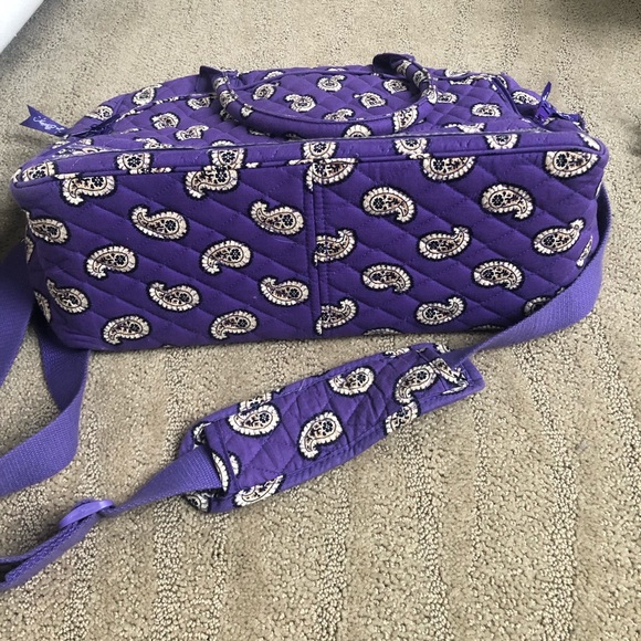 Vera Bradley Metropolitan Bag Simple Violet Purple Paisley, work bag, travel bag - Picture 2 of 15